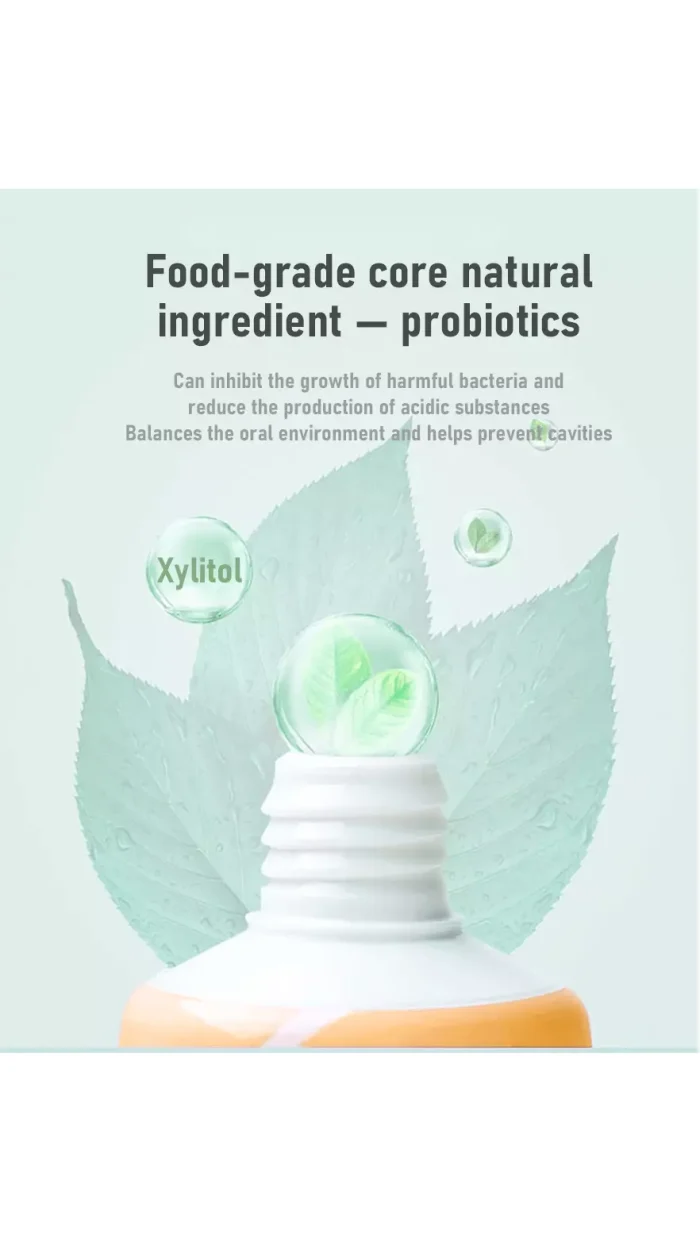 Grape, orange, apple flavors in probiotic children's toothpaste – rich extracts for gum protection and whitening, custom OEM private label Grape, orange, apple flavors in probiotic children's toothpaste – rich extracts for gum protection and whitening, custom OEM private label