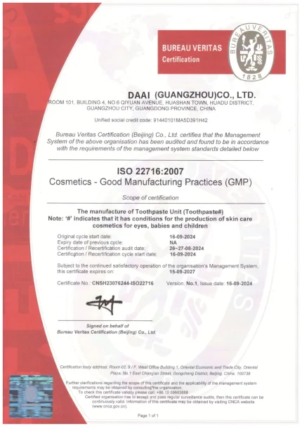 OEM Toothpaste Factory GMP and ISO Certified Facility, Private Label Manufacturer