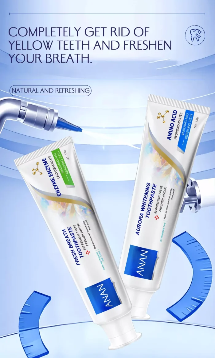 Brightening fresh hydroxyapatite toothpaste tube multi-angle view – professional OEM private label oral care product from China