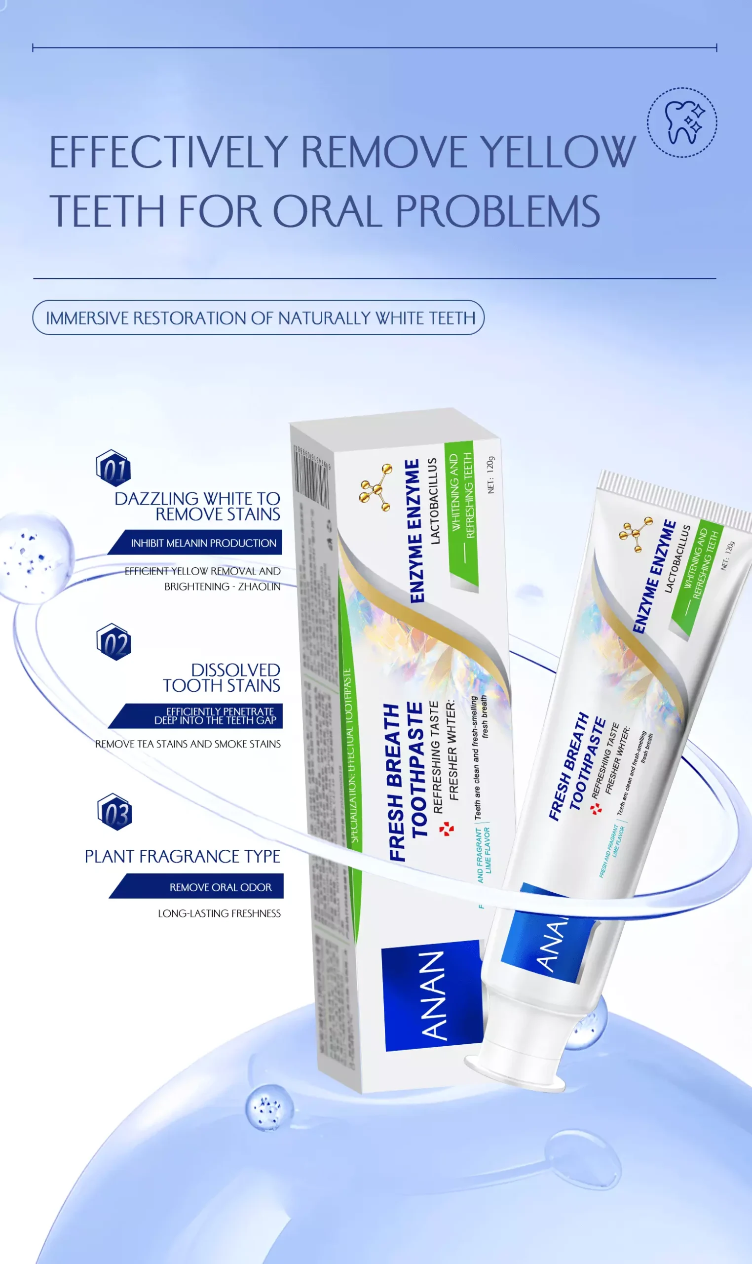Custom private label whitening toothpaste packaging box – fresh mint hydroxyapatite toothpaste OEM design by Guangzhou manufacturer Custom private label whitening toothpaste packaging box – fresh mint hydroxyapatite toothpaste OEM design by Guangzhou manufacturer