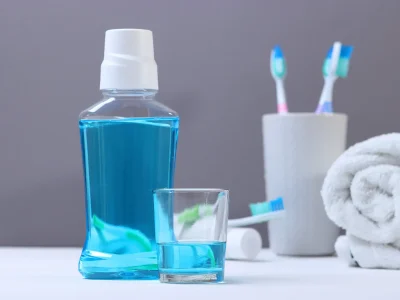 Variety of private label mouthwash bottles in different formulas and colors, ready for custom branding and retail distribution.
