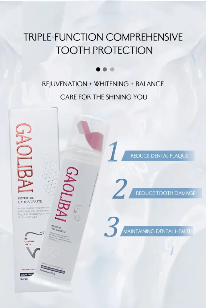 Wholesale private label probiotics whitening toothpaste 120g tube OEM factory Wholesale private label probiotics whitening toothpaste 120g tube OEM factory