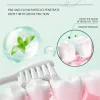 Woman brushing teeth with natural whitening toothpaste for fresh breath and brighter smile Woman brushing teeth with natural whitening toothpaste for fresh breath and brighter smile