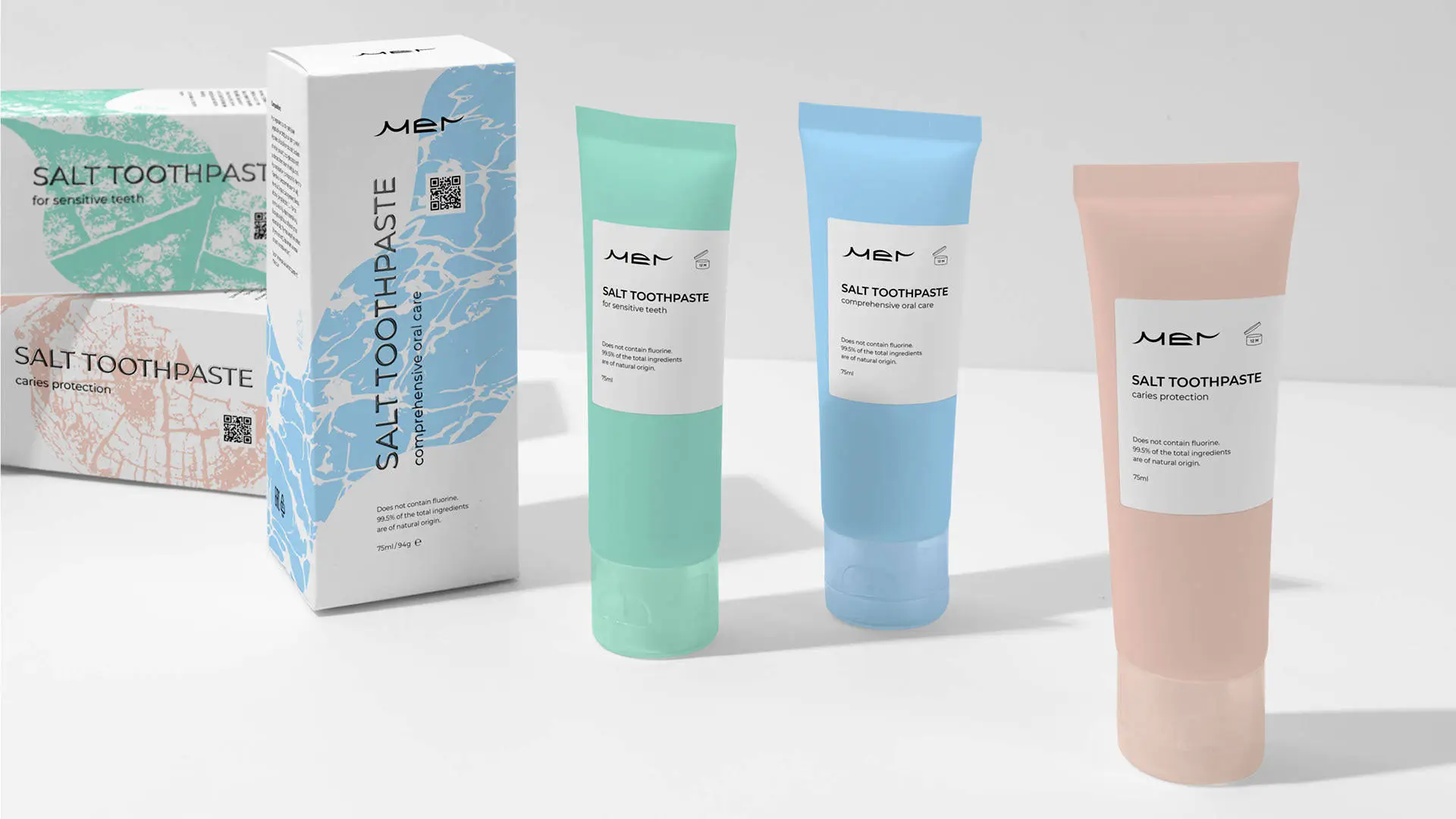 Toothpaste tube and carton packaging options prepared on a private label production line